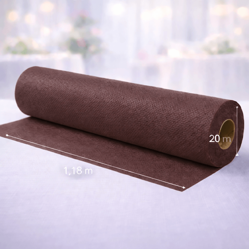 Nappe en rouleau papier gaufré chocolat 20 x 1,18 m - 147015 - Nappes gaufrées
