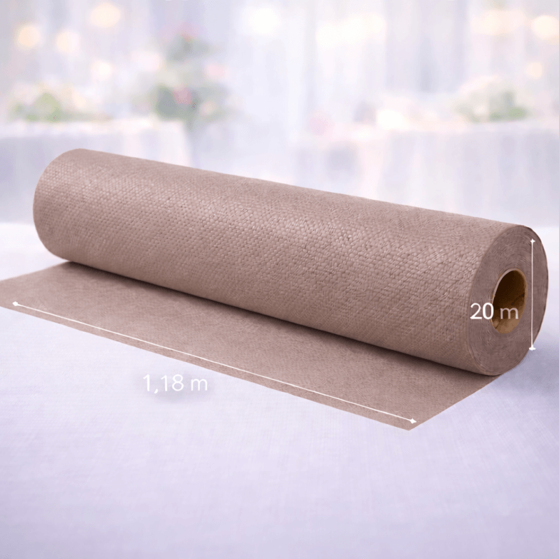 Nappe en rouleau papier gaufré taupe 20 x 1,18 m - 147004 - Nappes gaufrées