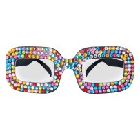 Lunettes Fantaisie à Strass Multicolore Pas Cher | Fiesta Factory