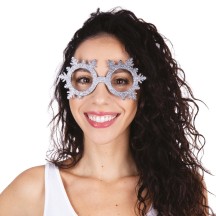 Lunettes Flocon de Neige Gris Pas Cher | Accessoire Noël | Fiesta Factory