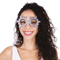 Lunettes Flocon de Neige Gris Pas Cher | Accessoire Noël | Fiesta Factory
