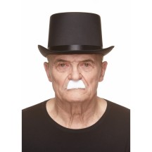 Moustache Chaplin Blanche Pas Cher | Accessoire Déguisement – Fiesta Factory
