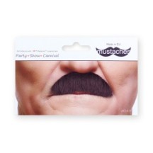 Moustache Américaine Brune – Accessoire Déguisement - 26404B - Barbes et moustaches