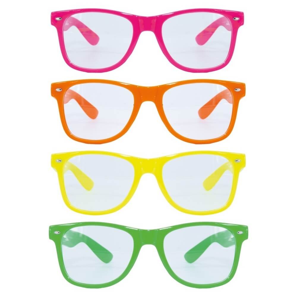Lunettes Fluo – Lot de 4 - 22673 - Lunettes fantaisie