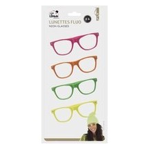 Lunettes Fluo – Lot de 4 - 22673 - Lunettes fantaisie