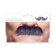Moustache Brosse Poivre et Sel – Accessoire Déguisement - 26407E - Barbes et moustaches