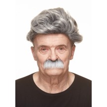 Moustache Brosse Grise – Accessoire Déguisement - 26407I - Barbes et moustaches