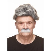 Moustache Brosse Grise Pas Cher | Accessoire Déguisement – Fiesta Factory