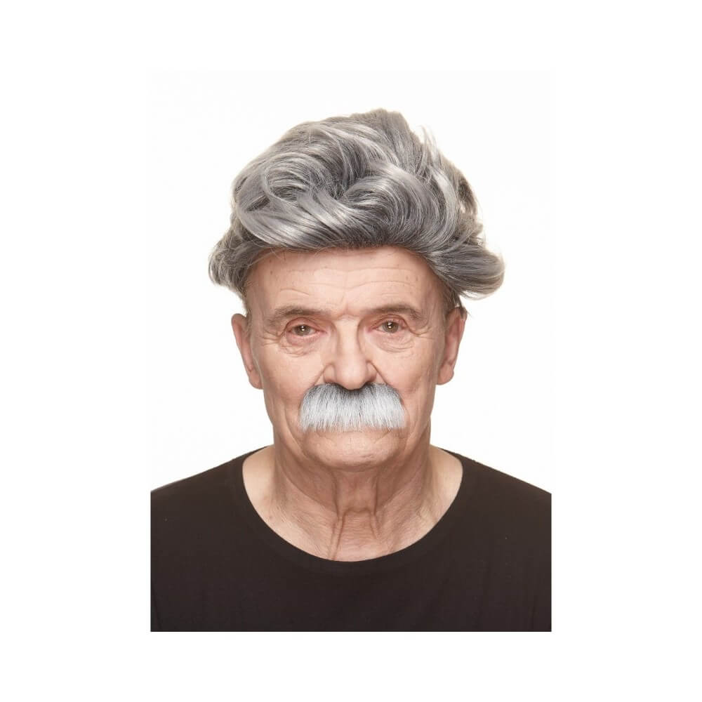 Moustache Brosse Grise – Accessoire Déguisement - 26407I - Barbes et moustaches