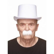 Moustache Brosse Blanche Pas Cher | Accessoire Déguisement – Fiesta Factory