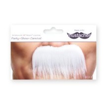 Moustache Brosse Blanche – Accessoire Déguisement - 26407N - Barbes et moustaches