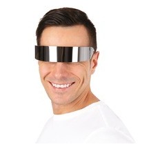 Lunettes Futuristes Argent Pas Cher | Accessoire Soirée Thème | Fiesta Factory