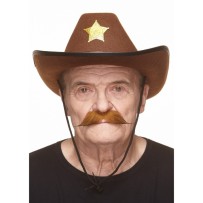 Moustache Dandy Rousse Méchée Pas Cher | Accessoire Déguisement – Fiesta Factory