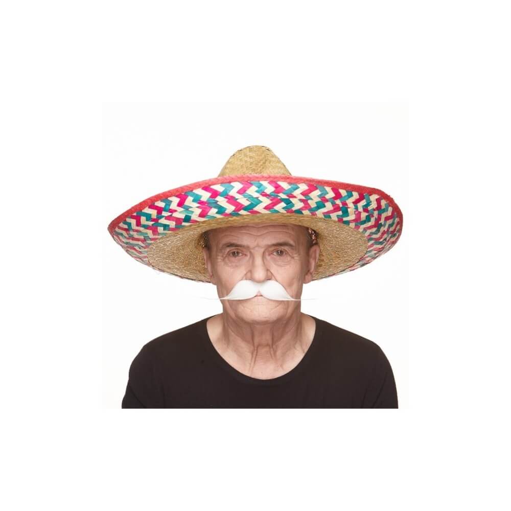 Moustache Dandy Blanche – Accessoire Élégant - 26412LG - Barbes et moustaches