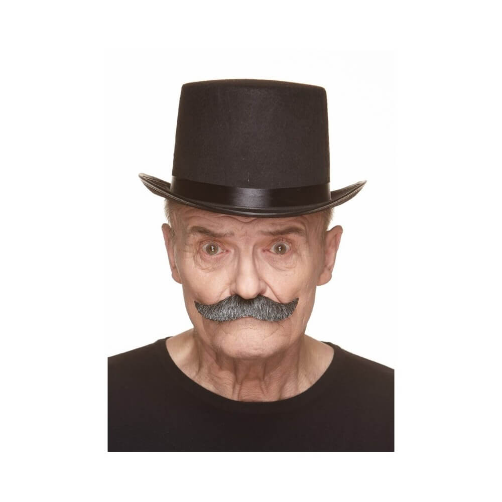 Moustache à la Française Poivre et Sel Pas Cher | Accessoire Déguisement – Fiesta Factory