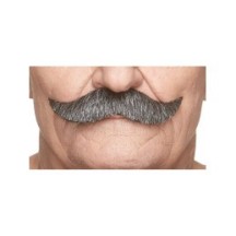 Moustache à la Française Poivre et Sel Pas Cher | Accessoire Déguisement – Fiesta Factory