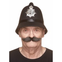 Moustache hongroise noire pour déguisement militaire ou historique. Accessoire adhésif facile à poser et confortable. Disponible