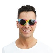 Lunettes Style Blues Brothers Arc-en-Ciel Pas Cher | Fiesta Factory