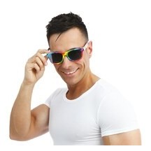 Lunettes Style Blues Brothers Arc-en-Ciel Pas Cher | Fiesta Factory