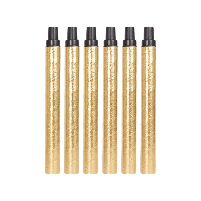 Sarbacanes Or et Noir – Lot de 6 - 24372 - Cotillons