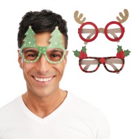 Lunettes Cartonnées Noël Lot de 6 Pas Cher | Accessoire Fête | Fiesta Factory