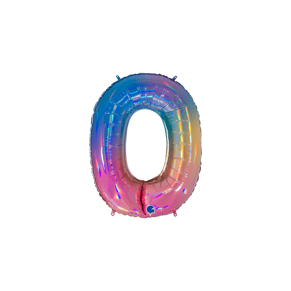 Ballon Aluminium Chiffre Rainbow 1M 40 pouces 0 à 9 | Fiesta Factory à petit prix