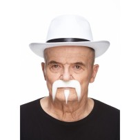 Moustache Far West Blanche pas cher | Accessoire Cowboy Fiesta Factory