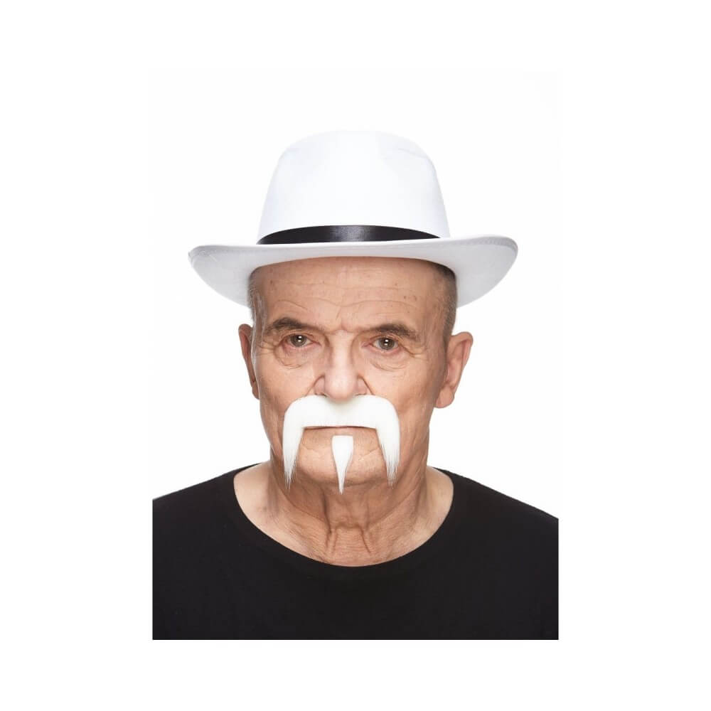 Moustache Far West Blanche – Accessoire Cowboy - 26421MC - Barbes et moustaches