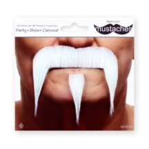 Moustache Far West Blanche – Accessoire Cowboy - 26421MC - Barbes et moustaches