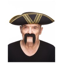 Moustache Pirate Noire pas cher | Accessoire Corsaire Fiesta Factory