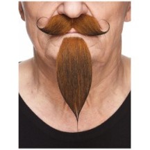 Moustache Mousquetaire Roux Foncé pas cher | Accessoire Historique Fiesta Factory