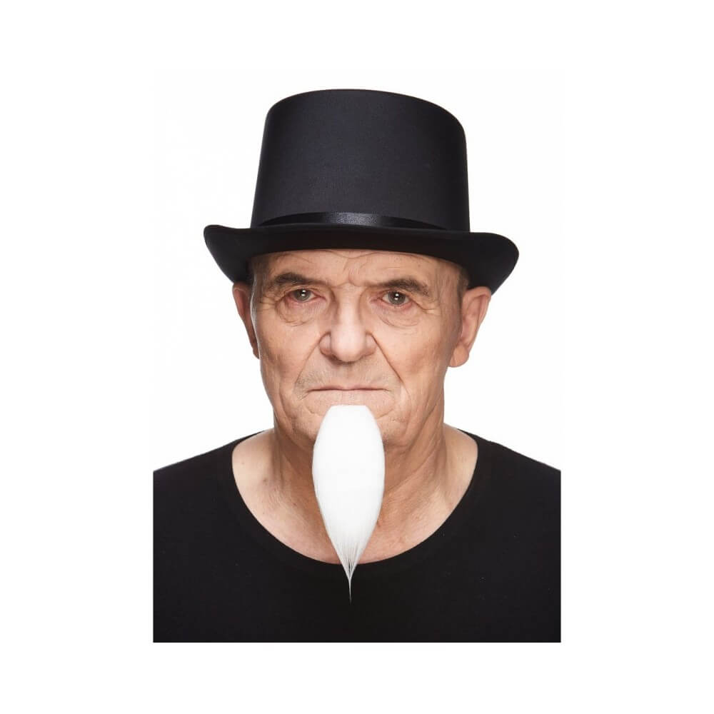 Barbichette Longue Blanche – Accessoire Déguisement - 26427ME - Barbes et moustaches