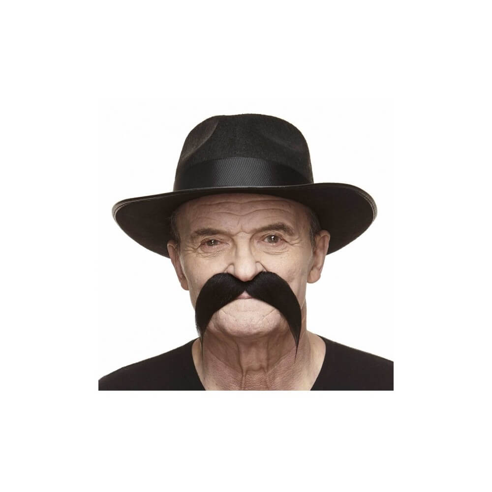 Moustache Gauloise Noire – Accessoire Déguisement - 26430G - Barbes et moustaches