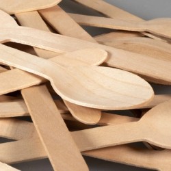 Cuillères en Bois 16 cm – Paquet de 100 - G10052W - Couverts en bois