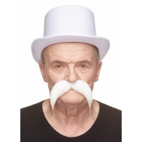 Moustache Gauloise Blanche pas cher | Accessoire Gaulois Fiesta Factory