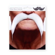 Moustache Gauloise Blanche – Accessoire Déguisement - 26430N - Barbes et moustaches