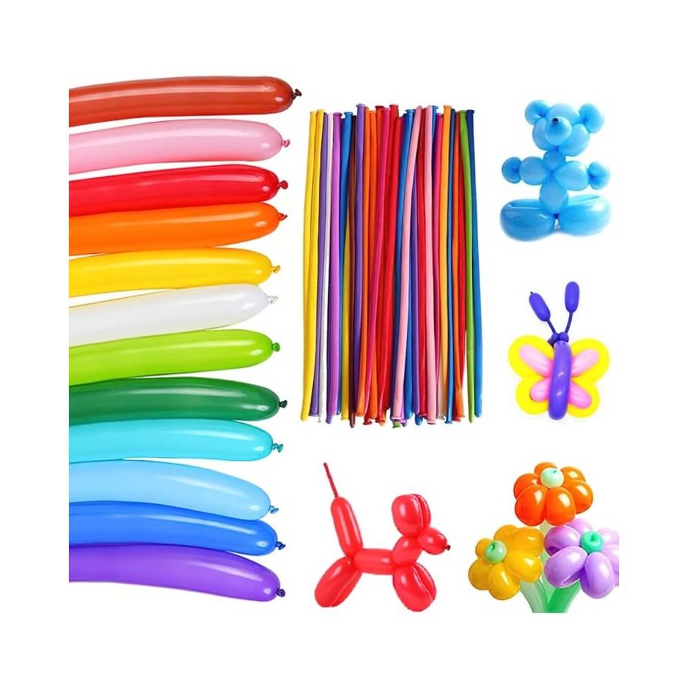 Lot de 100 Ballons à Modeler 150 cm - 36075 - Ballons latex