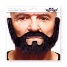 Demi-Barbe Noire – Accessoire Déguisement - 26433C - Barbes et moustaches
