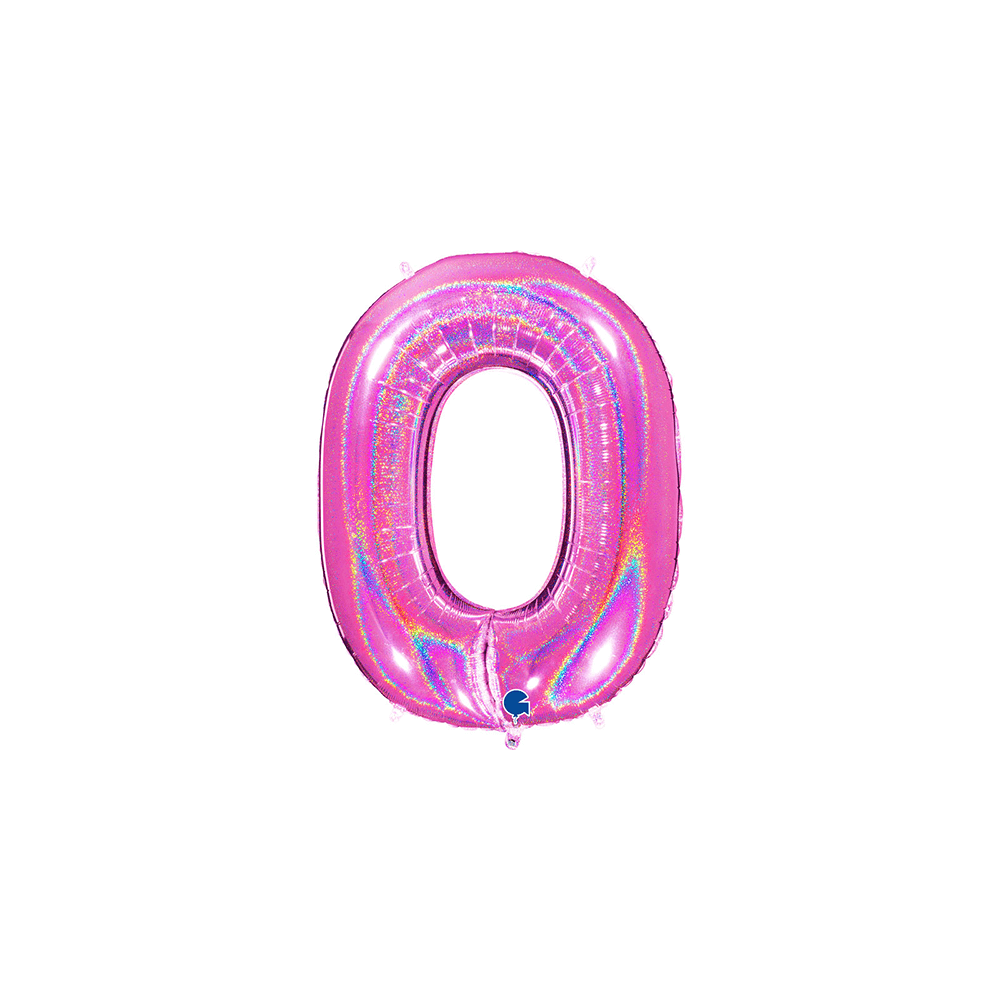 Ballon Aluminium Chiffre Holo Fuchsia 1M 40 pouces 0 à 9 | Fiesta Factory à petit prix