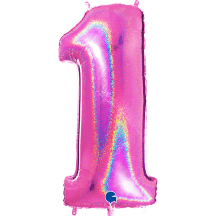 Ballon Aluminium Chiffre Holo Fuchsia 1M 40 pouces 0 à 9 | Fiesta Factory à petit prix