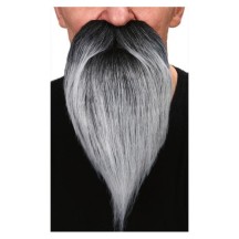 Bouc Fourni Noir Méché de Blanc pas cher | Accessoire Déguisement Fiesta Factory
