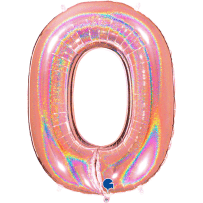 Ballon Aluminium Chiffre Holo Rose 1M 40 pouces 0 à 9 | Fiesta Factory à petit prix