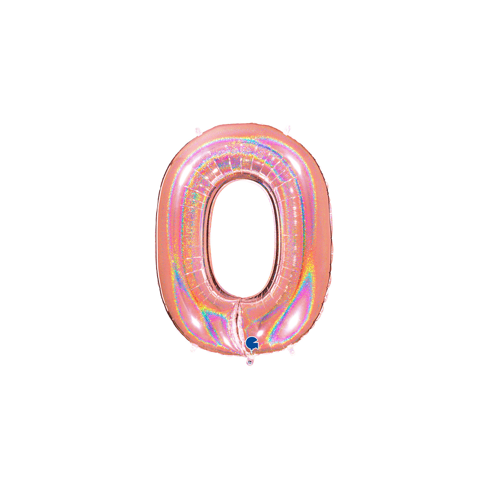Ballon Aluminium Chiffre Holo Rose 1M 40 pouces 0 à 9 | Fiesta Factory à petit prix