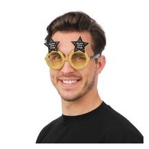 Lunettes Happy New Year Or Noir Pas Cher | Accessoire Nouvel An | Fiesta Factory