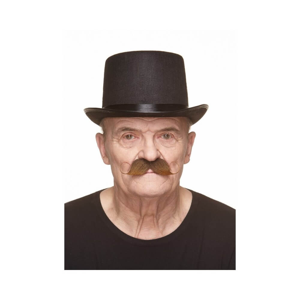 Moustache Brune Élégante 90 mm pas cher | Accessoire Déguisement Fiesta Factory