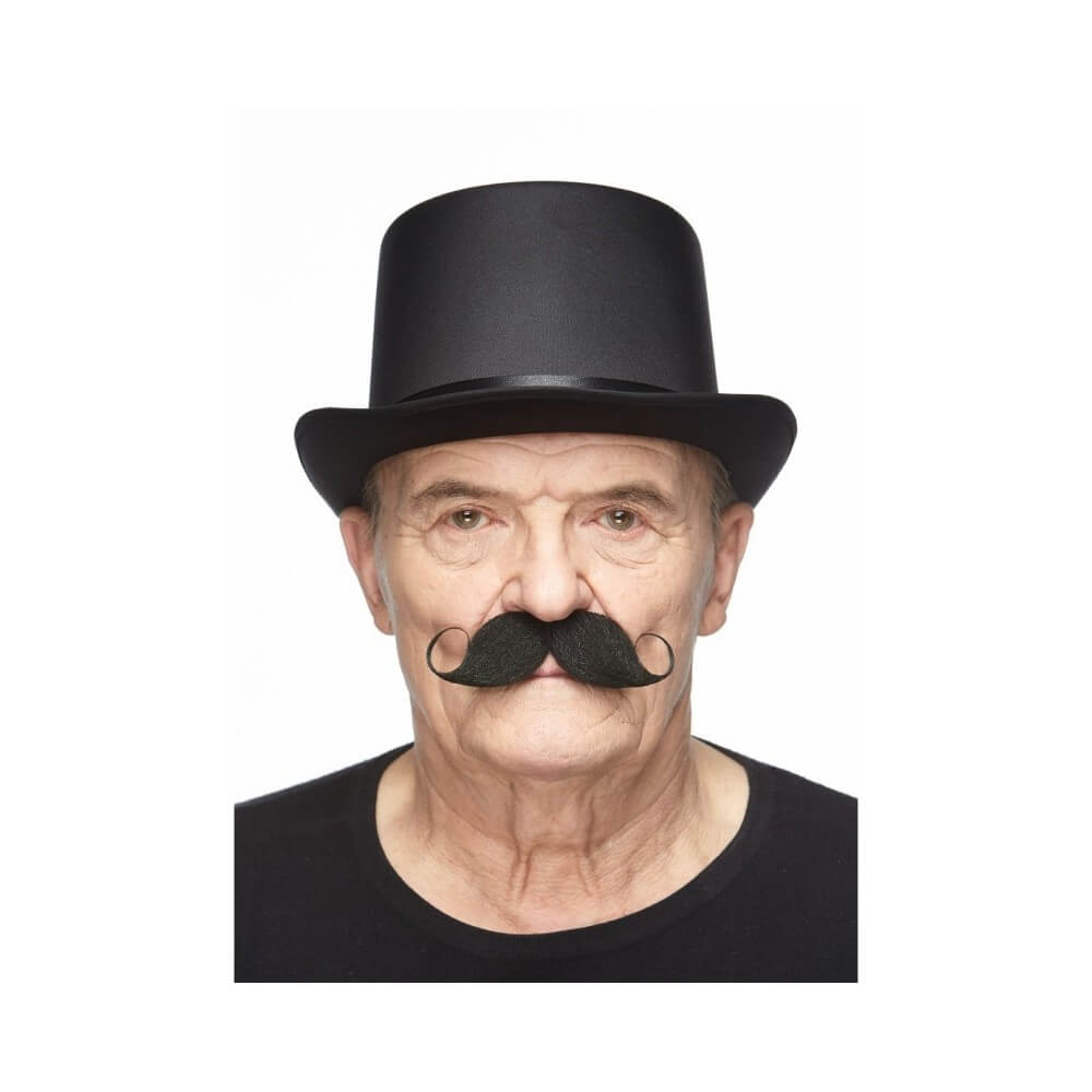 Moustache Noire Élégante 90 mm – Accessoire Déguisement - 26437G - Barbes et moustaches