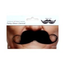 Moustache Noire Élégante 90 mm – Accessoire Déguisement - 26437G - Barbes et moustaches