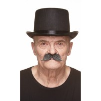 Moustache Noire et Blanche Élégante 90 mm pas cher | Fiesta Factory