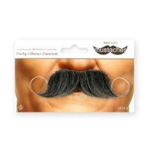 Moustache Noire et Blanche Élégante 90 mm – Accessoire Déguisement - 26437I - Barbes et moustaches