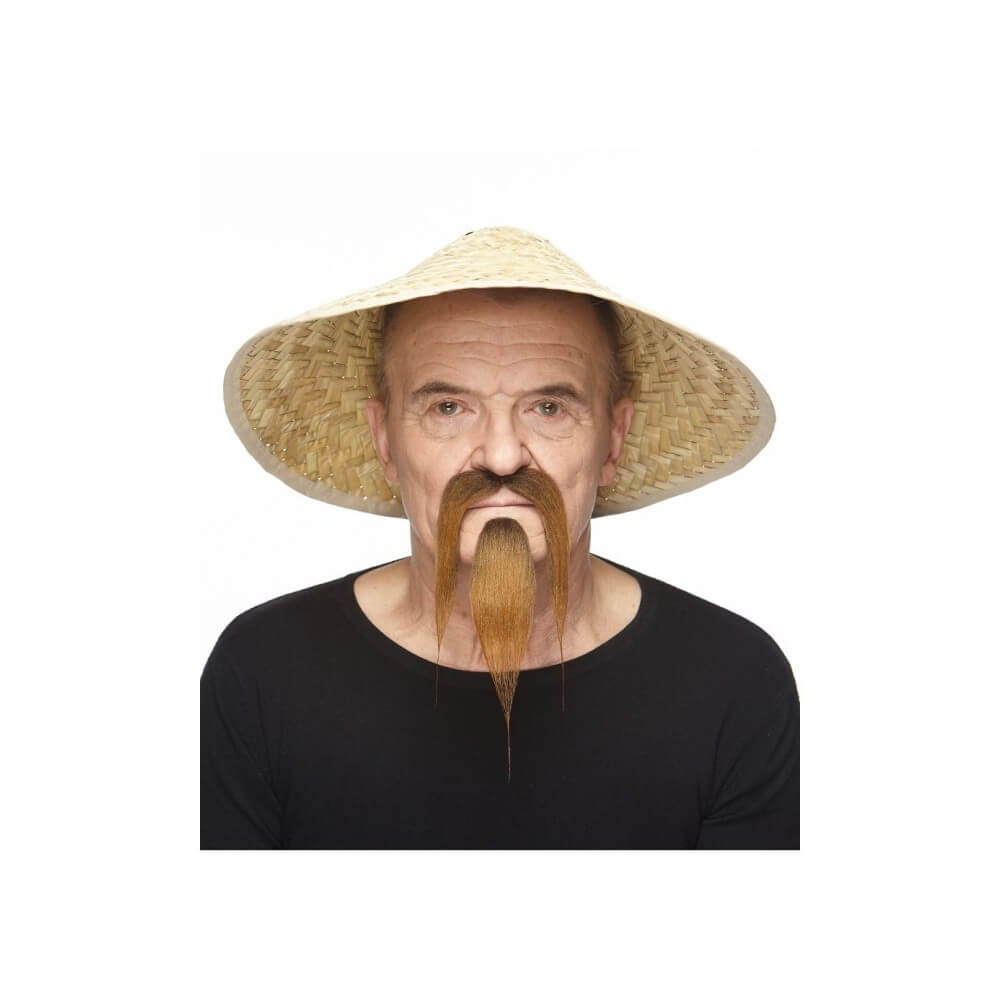 Moustache Longue Style Asiatique Brune – Accessoire Déguisement - 26438D - Barbes et moustaches
